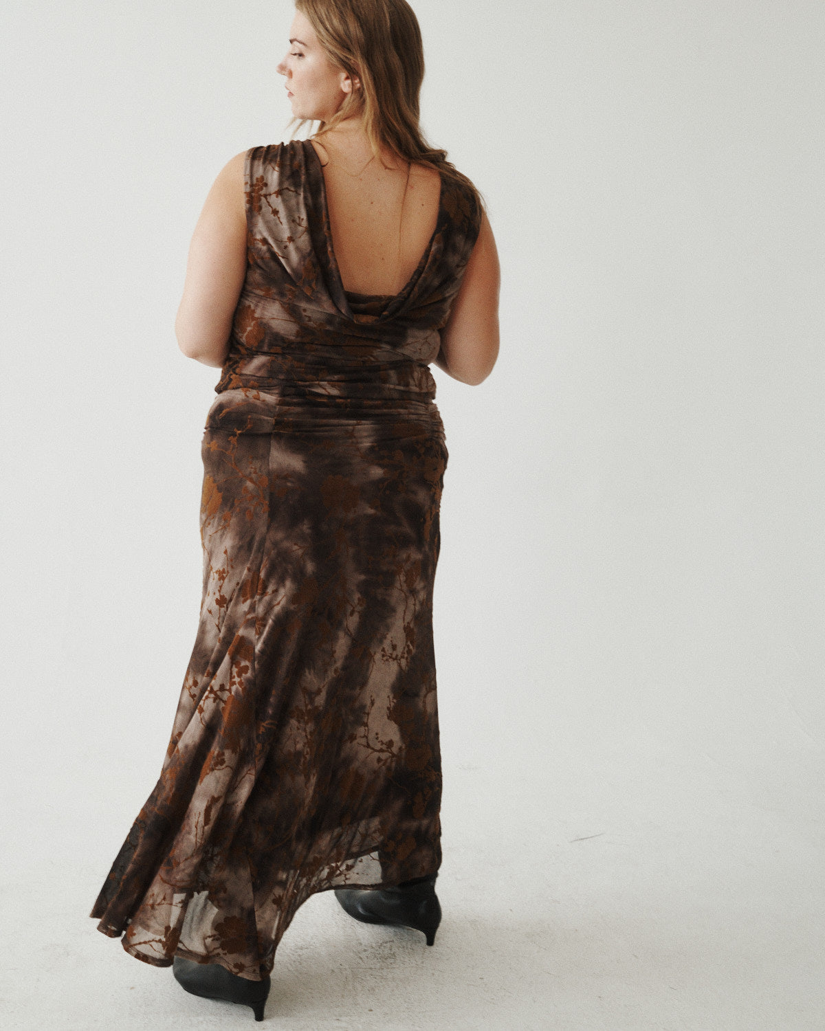 Burnout Mesh Ruched Skirt