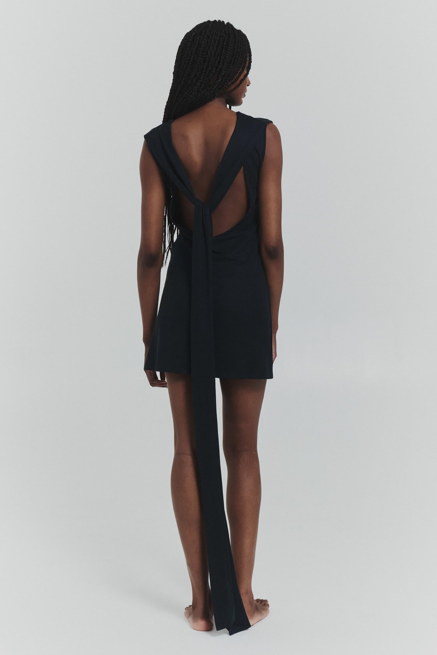 Low Cut Back Tie Dress