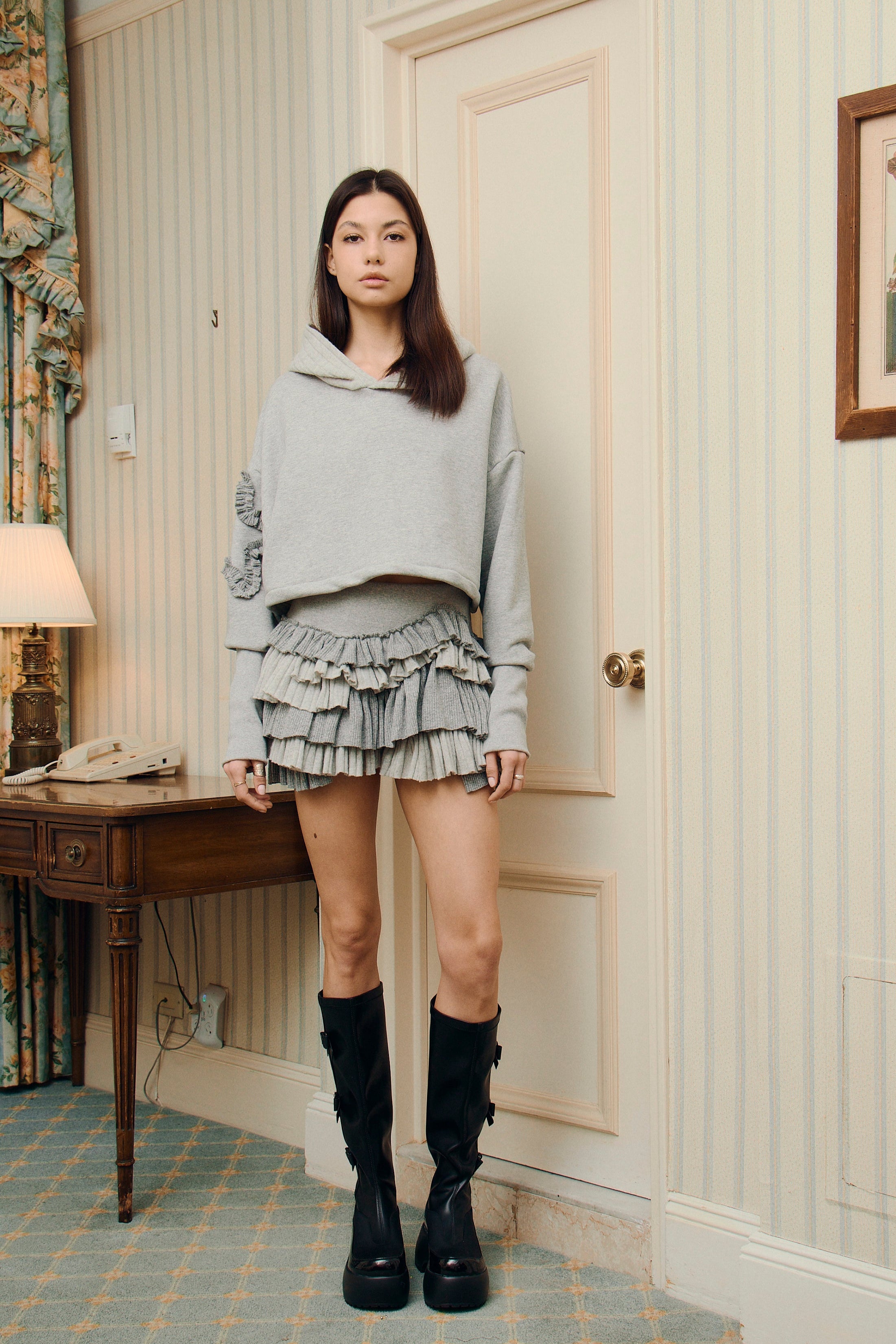 Knitty Crop Hoodie