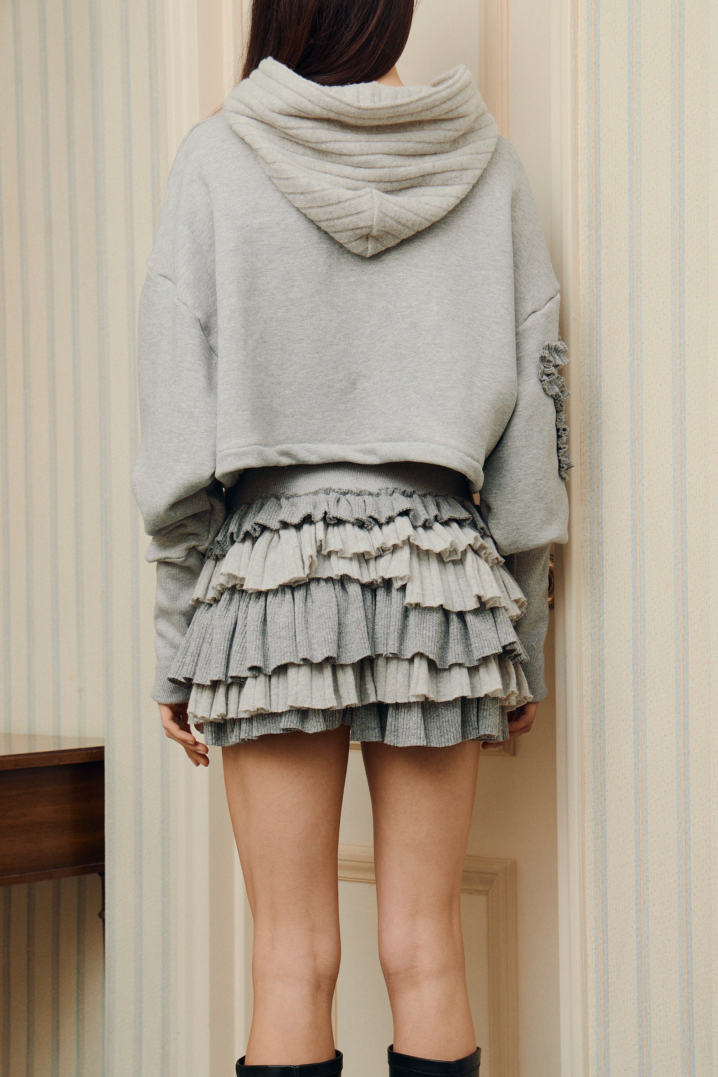 Knitty Crop Hoodie